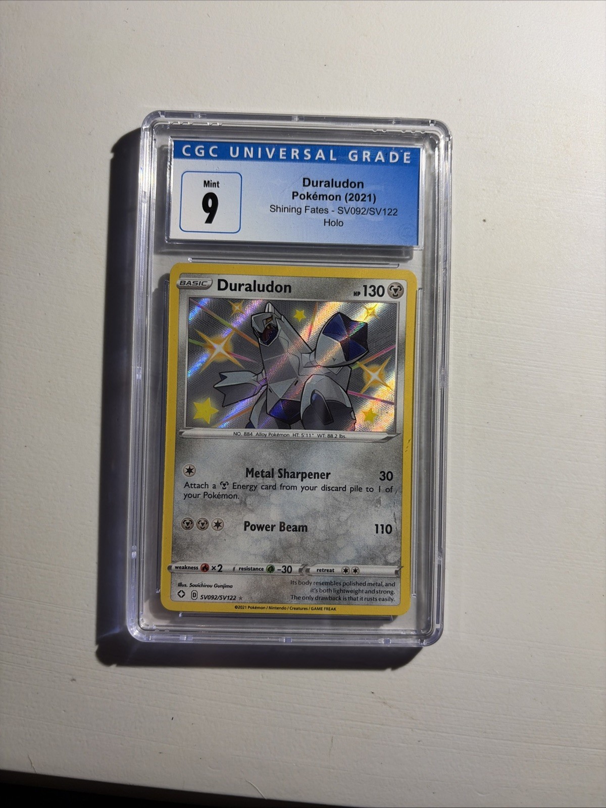 2021 Pokémon Shining Fates Duraludon Holo SV092/SV122 CGC 9 Mint