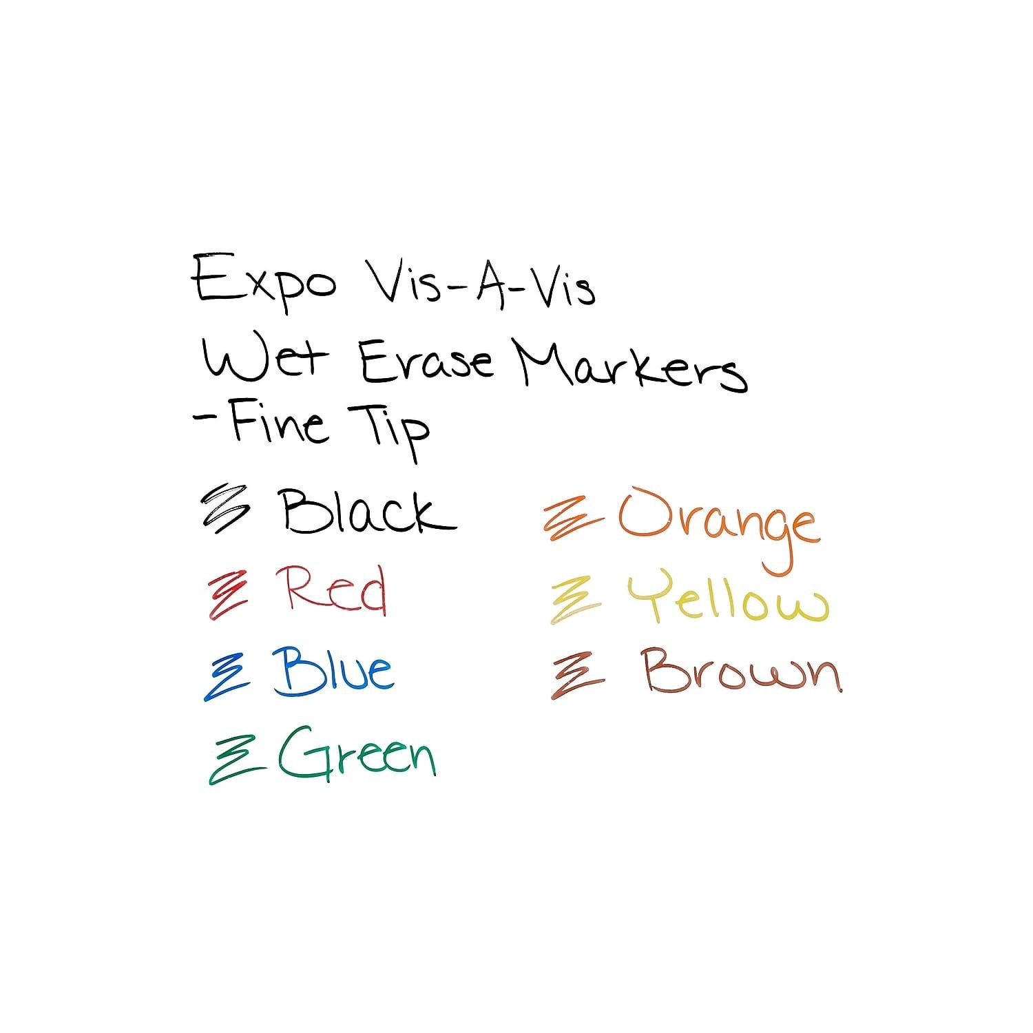 Vis a Vis Wet Erase Markers Assorted Colors Fine Point for Transparency 4 Pack
