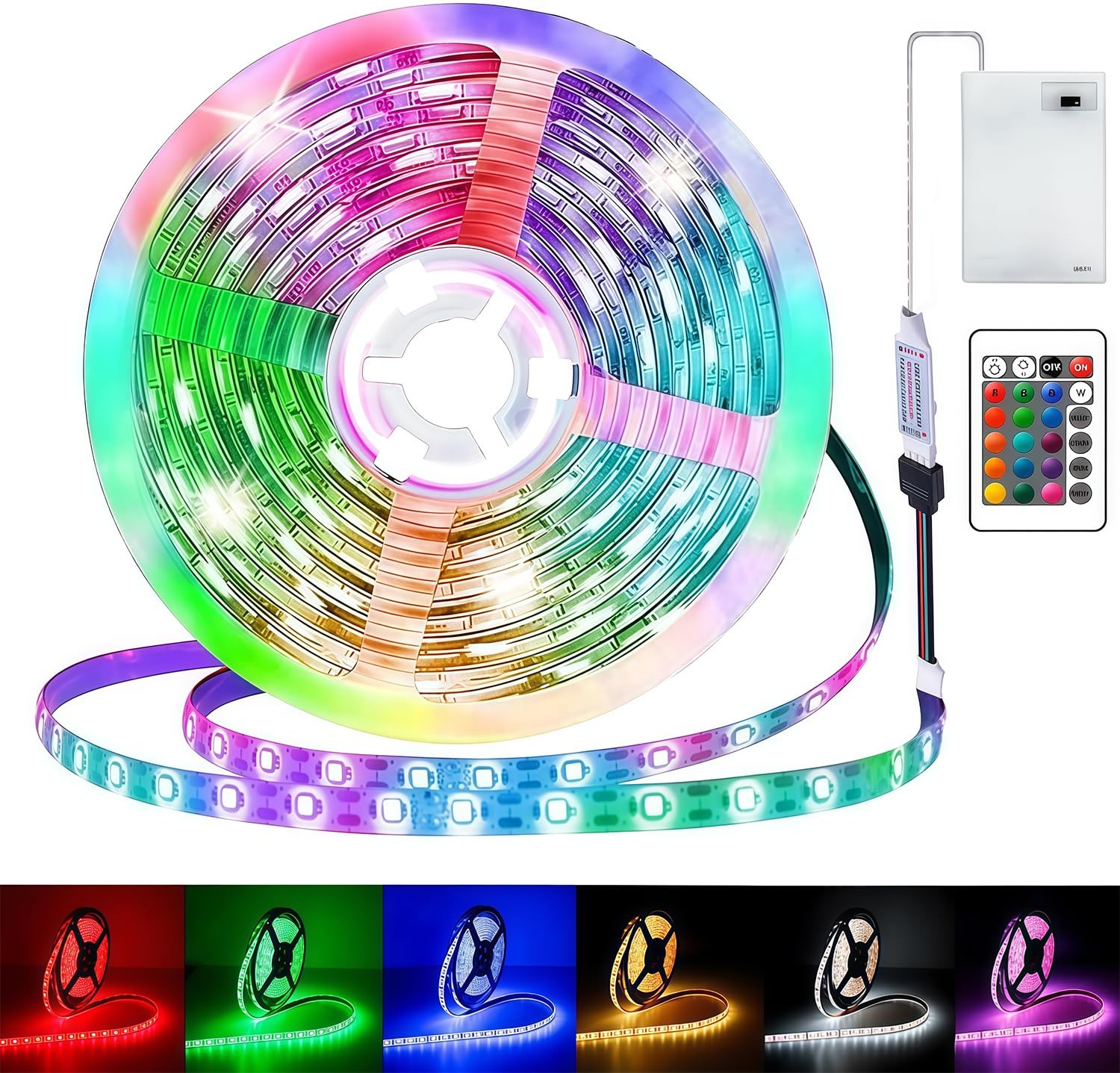 Ruban LED RVB 5050 nomade pour éclairer les zones sans prise murale