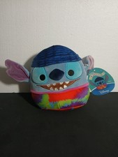 Squishmallows Disney STITCH 6.5" Plush NEW Tie Dye Shirt Beanie Hat NWT