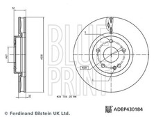 2x BLUE PRINT Bremsscheibe ADBP430184 f&uuml;r MERCEDES VITO Tourer W447 EQV 250 447
