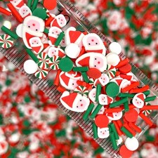 FAKE 5MM Santa Christmas Polymer Clay Sprinkles Mix NOT EDIBLE D7-09