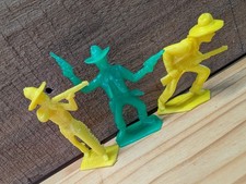 Vintage Tim-Mee Toys Cowboy Figures Lot of 6 - Red Yellow Green Aurora ILL. 2 "
