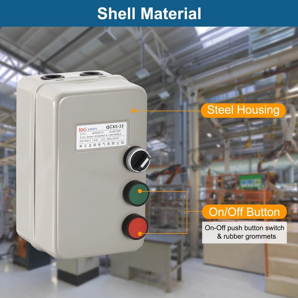 Meccanixity motor elétrico magnético motor de partida 380V 5.5Kw 7.5HP interruptor trifásico para - Imagem 3 de 4