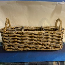 Dual Handled Rectangular Wicker Basket