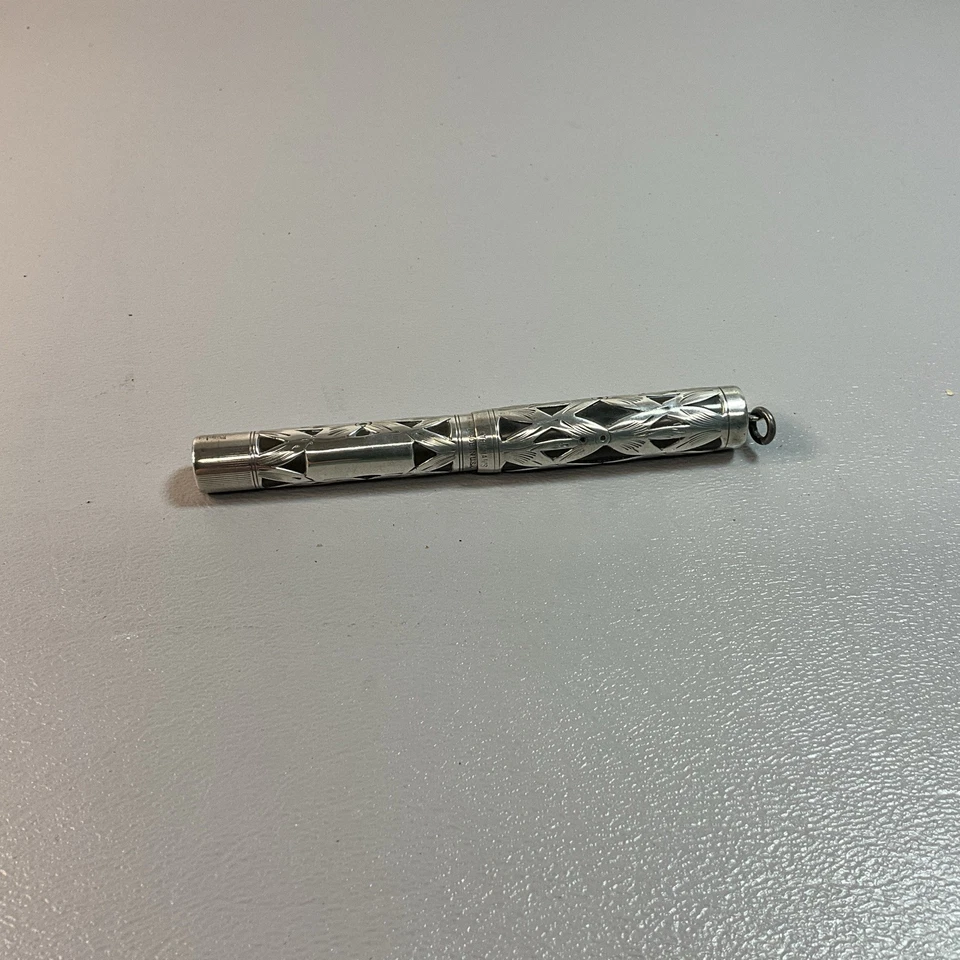 PLUMA ESTILOGRÁFICA WATERMAN'S IDEAL PLATA ESTERLINA 452 1/2 V 1915-1920. 3 3/4 pulgadas (S969 Foto 2 de 4