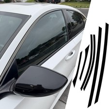 Glossy Black Window Trim Vinyl Overlay Wrap Kit For Honda Accord Sedan 2018-2022