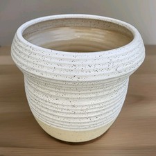 West Elm Mid‑Century Speckled Indoor Plant Pot – Modern Ceramic Planter