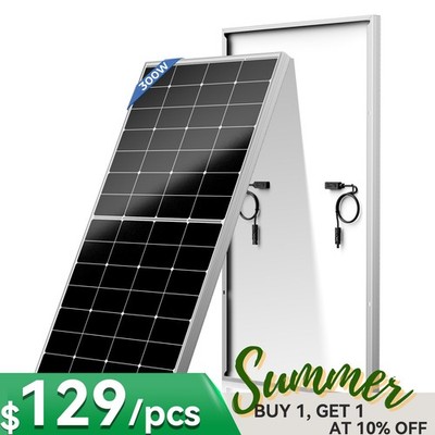 300W Mono Solar Panel 12V for Home Car RV Trailer Off Grid Boat Battery Charger