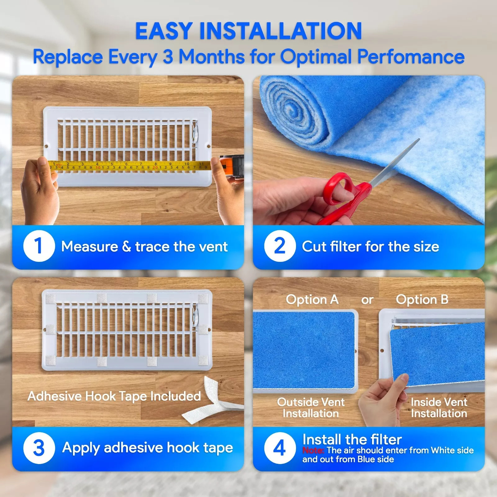 как выглядит Air Vent Filter Kit Cut to Size for Floor Registers RV/ AC /Ceiling Reduce Dust фото