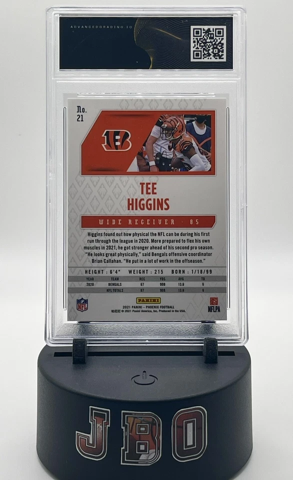2021 Panini Phoenix Tee Higgins Fire Burst #21 (Gem Mint 10) - Image 2 of 2