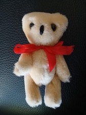 Teddy Bear Jointed posable Beige Plush 4" Mini Toy Stuffed Small