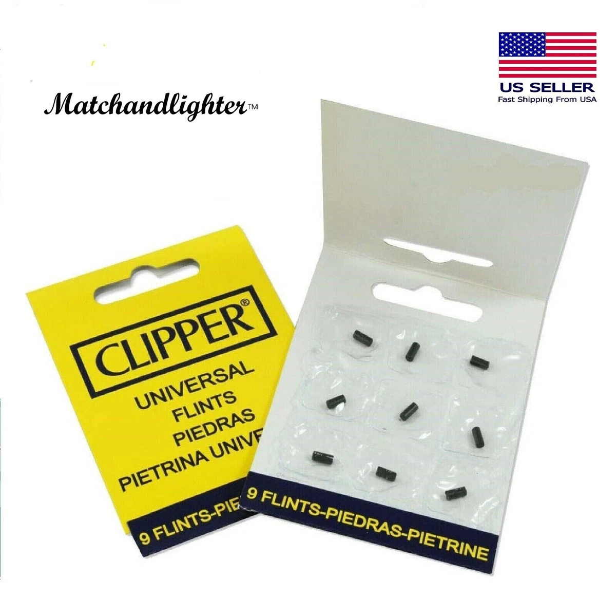 CLIPPER Replacement Lighter Flint 6 Pack, 54 Universal Flints Piedras  Pietrina