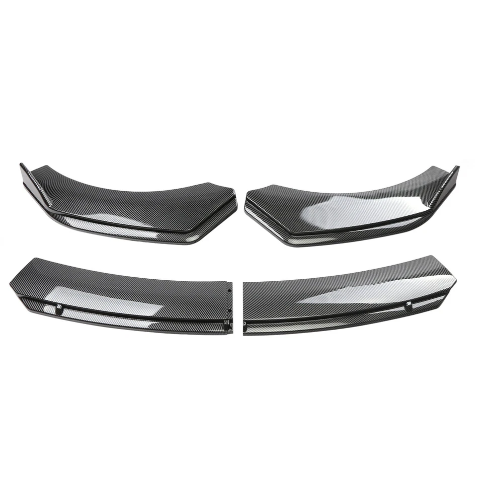 Carbon Style Front Bumper Lip Spoiler Splitter Strut Rods For Fiat 500 Abarth Foto 4 de 4