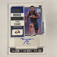 Tiyon Evans RC - 2023 Panini Contenders - Rookie Ticket Auto #261 - Rams
