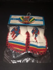 DC Comics Vintage 1978 Super Friends Toastie Infants Superman Sox Socks New