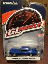 Greenlight Muscle series 1969 Mercury Cougar. Medium Blue Iridescent 