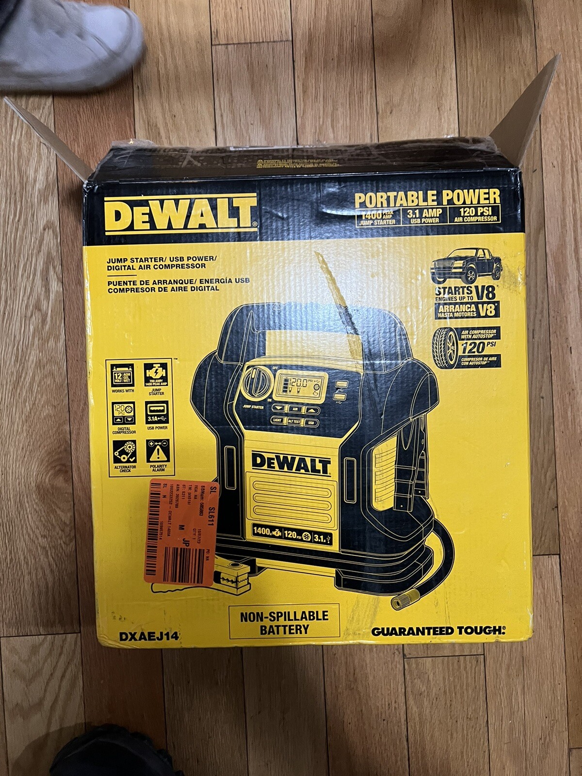 DeWalt DXAEJ14 Jump Starter 1400 Amps 120 PSI 3.1 USB Parts Only eBay