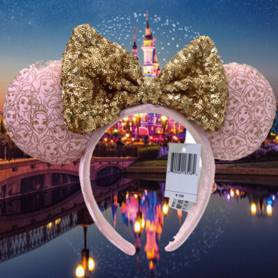 DisneyParks Pink Gold Minnie Mouse Bow Princess Ears Mickey  display picture 1