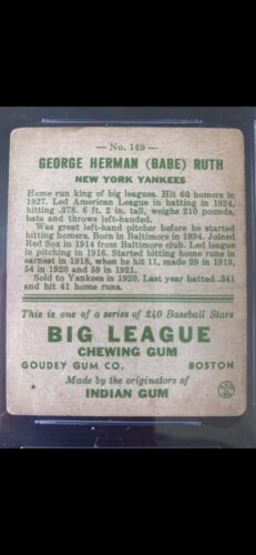 1933 Goudey Babe Ruth 2-Good Second Owner since New! - Picture 2 of 4