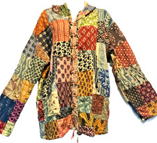 Nwt Funky Stuff Patch Cotton Hood Pocket Lined Hoodie Top Jacket 16w Free Shipp