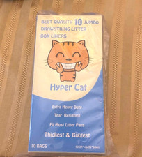 Hyper Cat Jumbo Cat Litter Box Liners Drawstring Litter Bags for Boxes 10 Counts