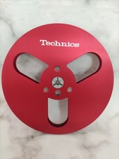 One Pair Red Technics Reel 7" METAL REEL 1/4" Tape Brushed Anodized Aluminum