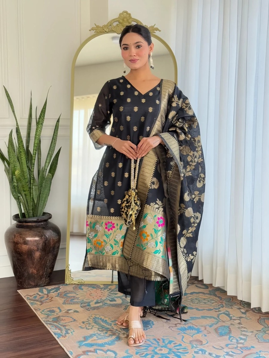 banarasi silk dress for women Printed Party Wear Ladies Banarasi Silk Dress Material at 600/piece in Surat