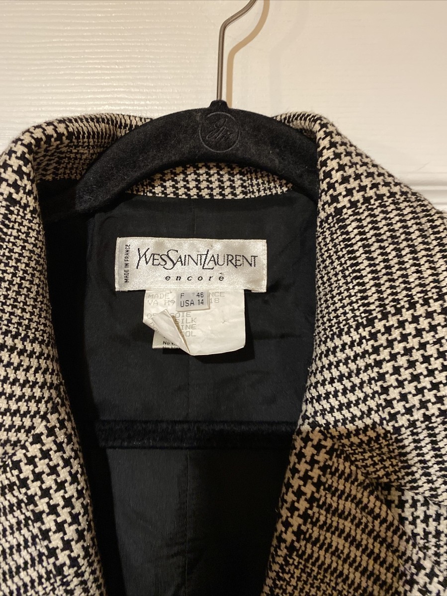 Vintage Yves Saint Laurent YSL ENCORE Plaid Wool And Silk Vintage Yves Saint Laurent YSL ENCORE Plaid Wool And Silk