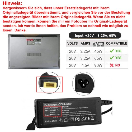65W Netzteil Ladekabel für Lenovo ThinkCentre M73 M93p Tiny-in-One 23 Desktop DE - Bild 3 von 9