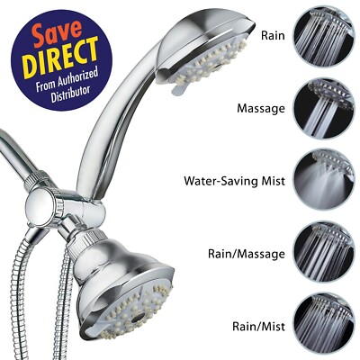 DreamSpa  1437 Ultra-Luxury 19-Setting 3-Way 2 in 1 Shower Head Handheld Combo