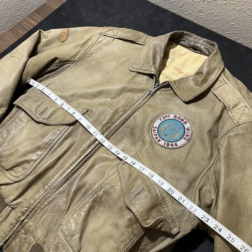 Top Gun Leather Jacket Vintage Airborne Seabees Bomber Patches G2 A1 Julian 80s - Picture 10 of 16