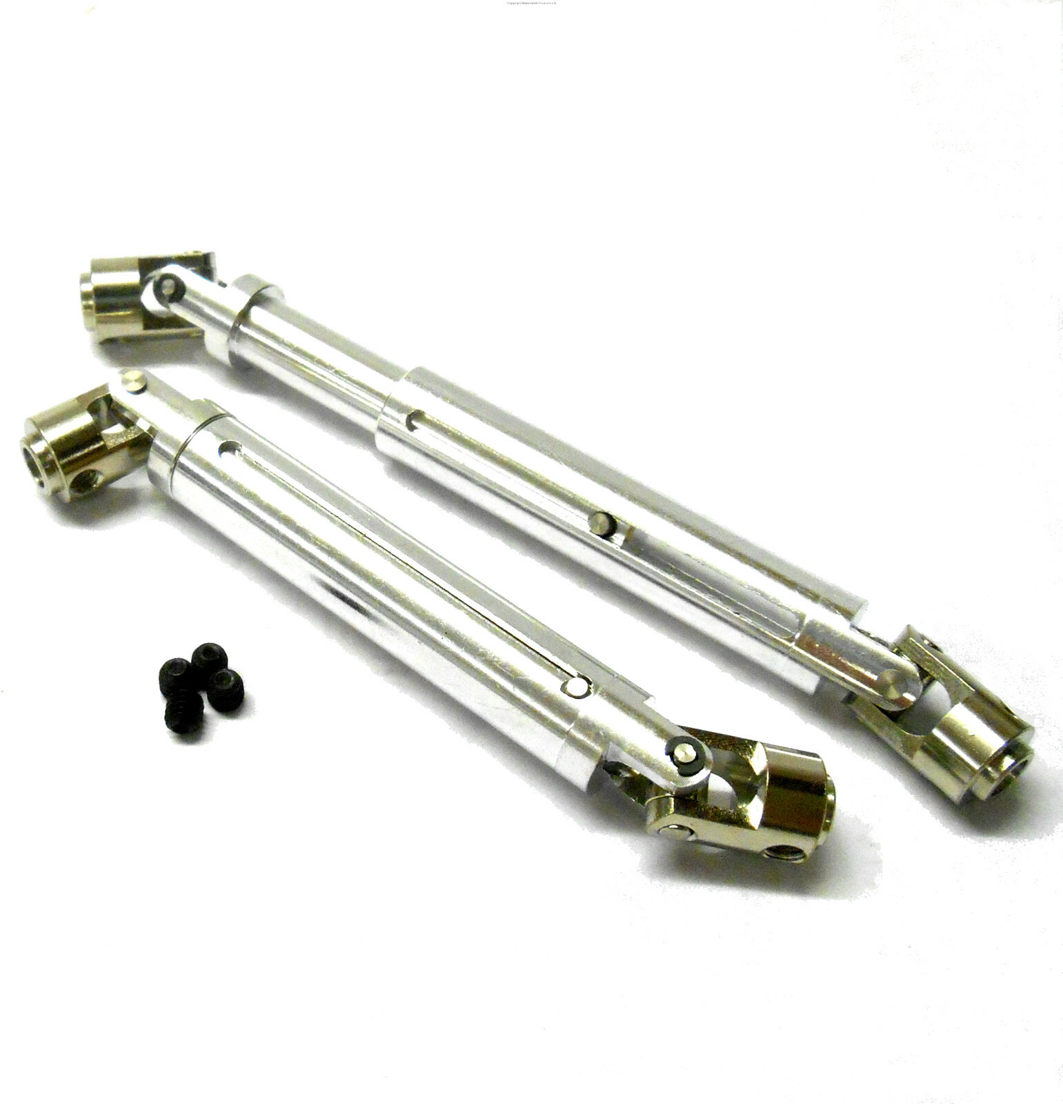 N10194S 1/10 Scale Universal Drive Shafts Dogbones x 2 Alloy Silver 110mm 135mm