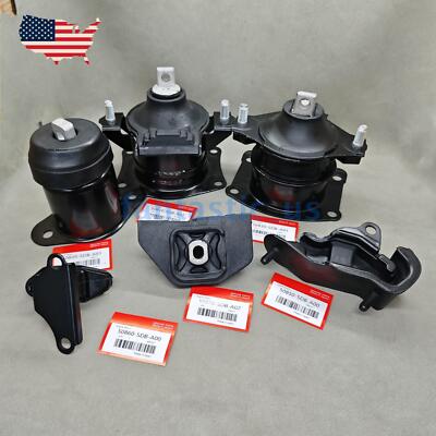 OEM 6pcs Engine Mount Kit For 2003-2007 Honda Accord V6 3.0L Auto Trans NEW