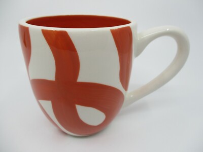 COTON COLORS /  LAURA JOHNSON LOOP DE LOOP PERSIMMON MUG - 4 3/8''   0410J