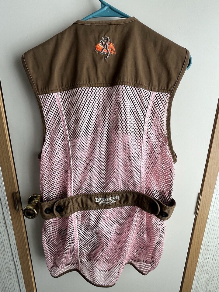 BROWNING for Her Brown & Pink Adjustable Shooting Vest with Recoil Pad