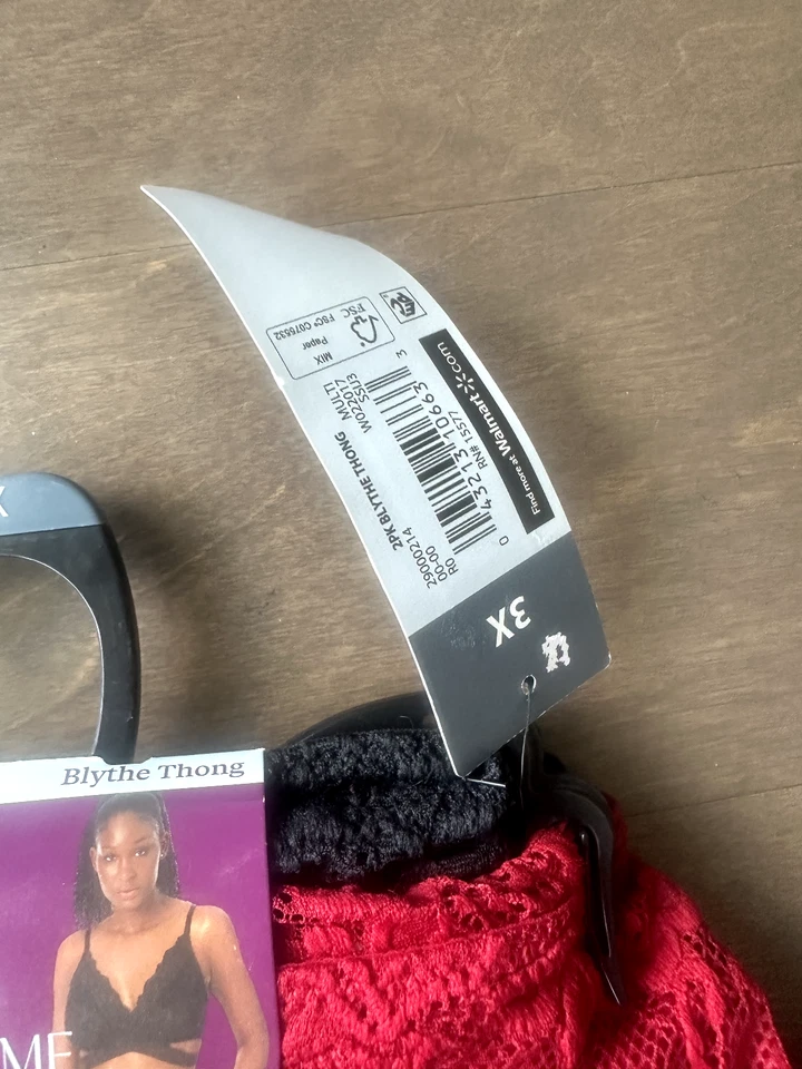 Conjunto de tanga Adored by Adore Me Blythe detalles de encaje recortados rojo negro para mujer 3X Foto 3 de 4