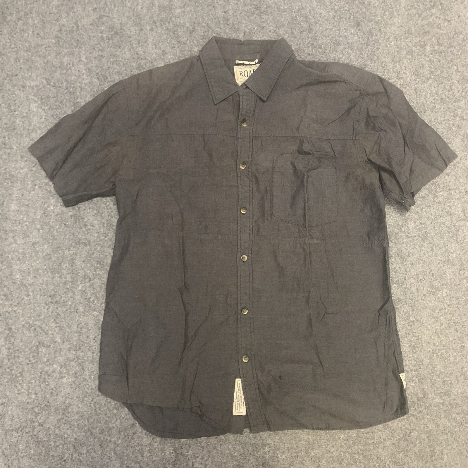 Roark Revival Shirt Mens Size Large SZ L Short Sleeve Button Top Cotton