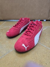 New Puma Speedcat OG Sparco Driving Shoes Red Suede White 380173-04 Men's Size 8
