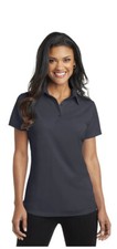 Port Authority L571 Ladies Polo Shirt Small Gray Moisture Wicking Blank