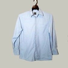 Calvin Klein Mens Shirt Medium Classic Blue Button Up Long Sleeve
