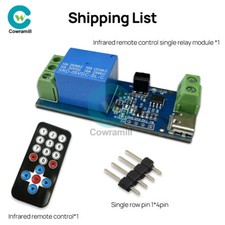 DC5V 1 Way Relay Module Infrared Remote Control Wireless Self Locking Jog Type-C
