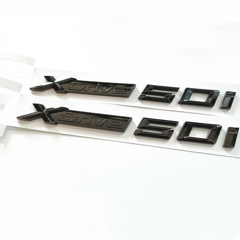 2 PIEZAS NEGRO BRILLANTE XDrive 50i guardabarros lateral emblema 3D insignia maletero para X3 X5 X6 Foto 2 de 3