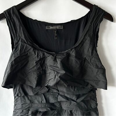 BCBGMaxAzria Women's Sawyer Black Sleeveless Layered Mini Dress Size 6 |  eBay