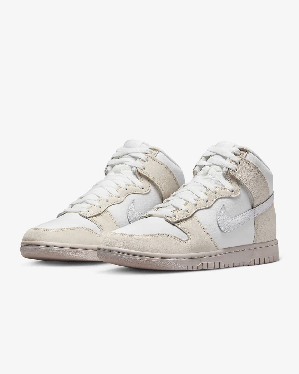 Men s Size 9.5 Nike Dunk High Retro Premium Cracked Leather Swoosh