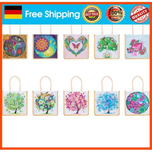 neu 5D Diamond Painting Handbag DIY Eco-friendly Linen Shopping Bags Foldable To - Bild 1 von 36