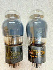SYLVANIA 6L6GA Grey Glass Matching Pair Output Tubes Strong