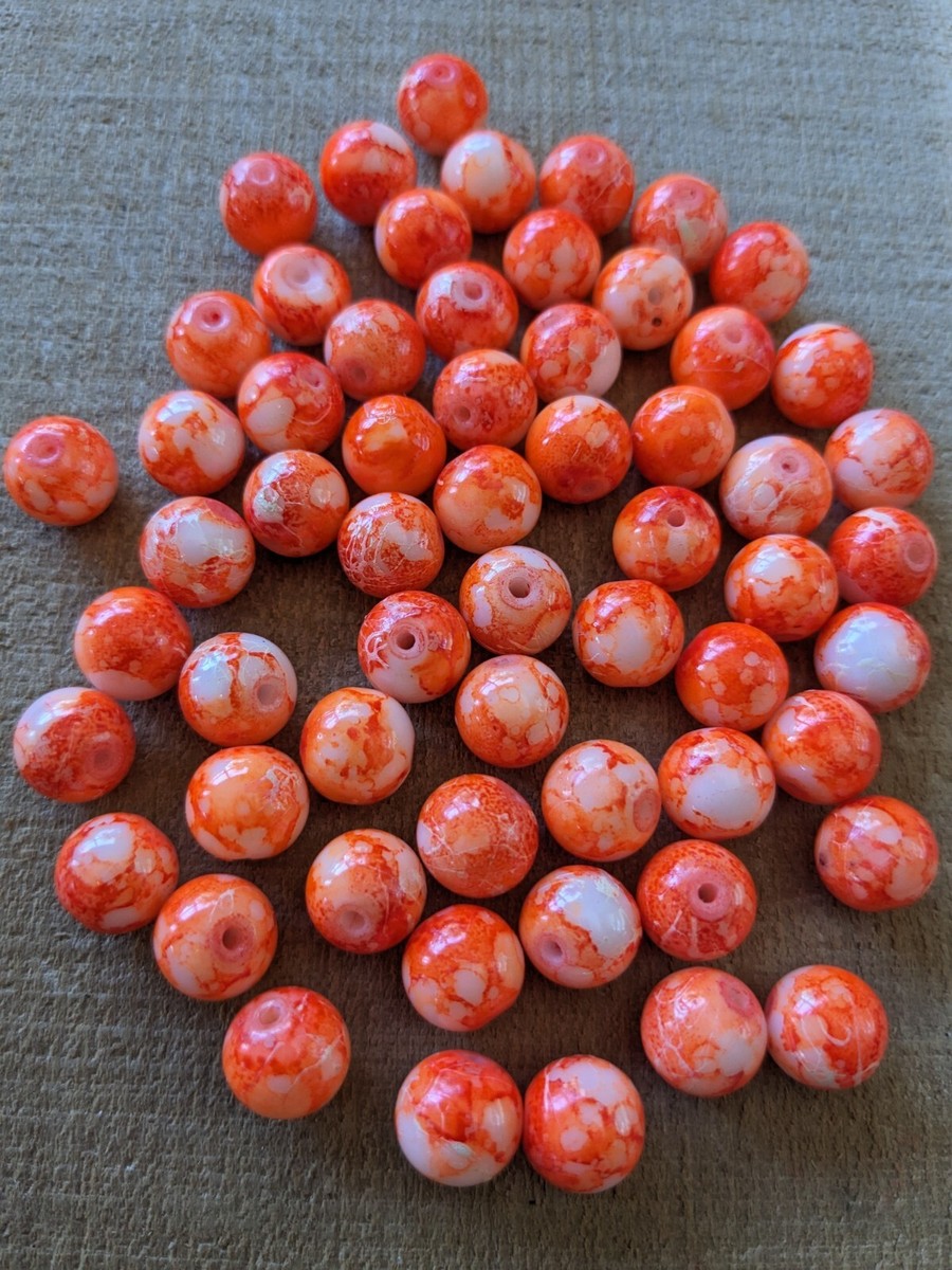 10mm Fishing Beads Steelhead, Salmon, Trout Glass Bright Orange