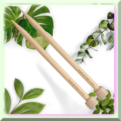 Prym Bamboo Knitting Needles US 15 (10mm) - 2 Count Single Point Natural