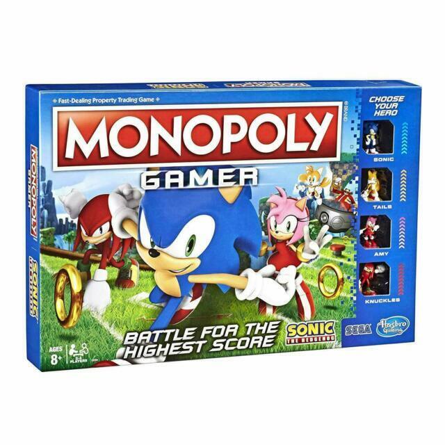  Monopoly Gamer Sonic The Hedgehog Edition Board Game for Kids  Ages 8 & Up; Sonic Video Gamer Themed Board Game : Toys & Games